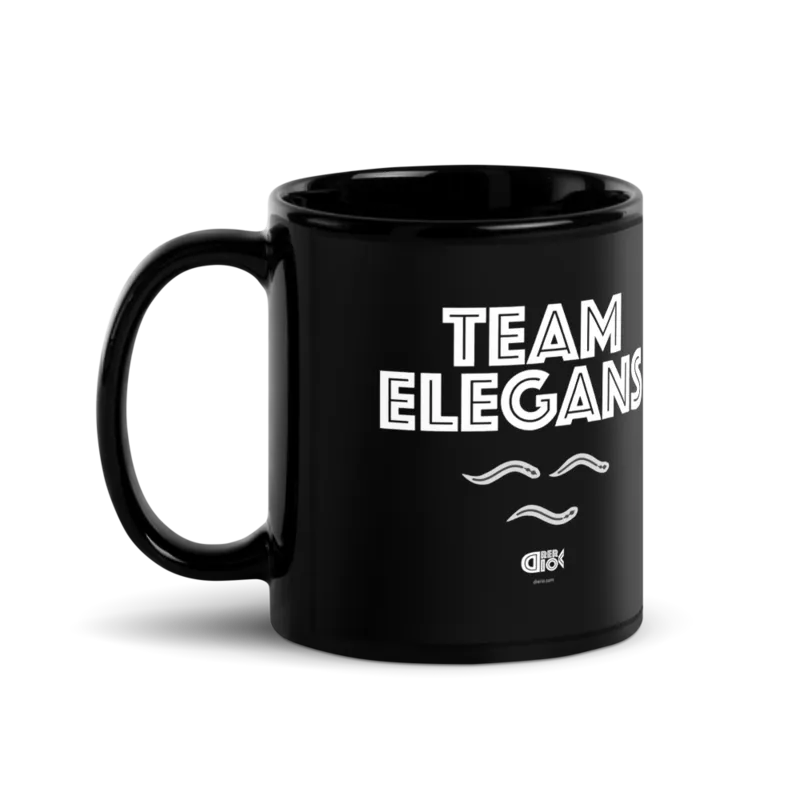 Team Elegans Black Glossy Mug in Black