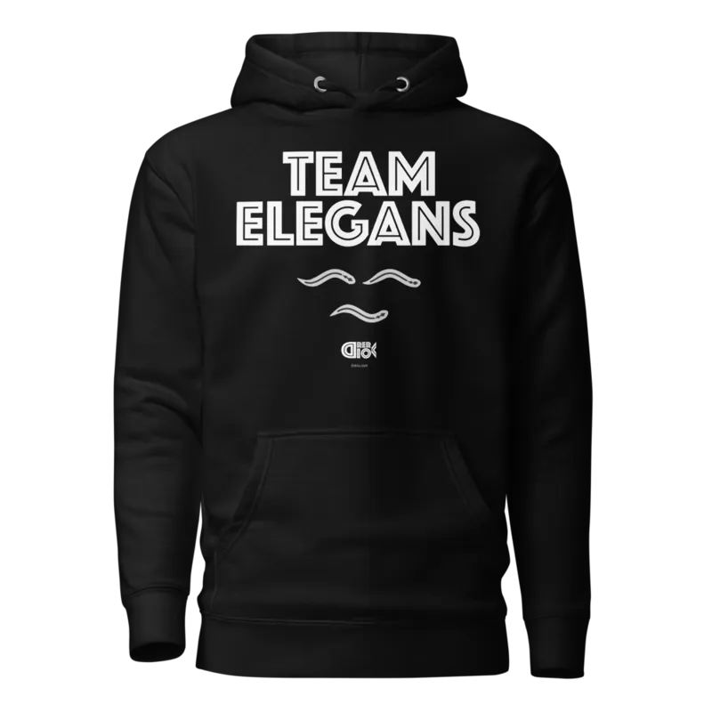 Team Elegans Unisex Hoodie in Black