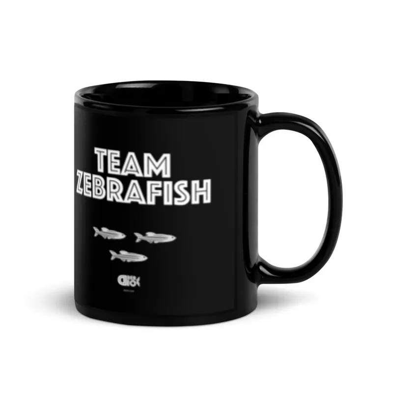 Team Zebrafish Black Glossy Mug in Black