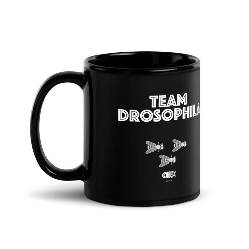 Team Drosophila Black Glossy Mug in Black