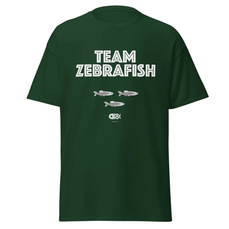 Team Zebrafish Unisex Classic Tee in Forest Green