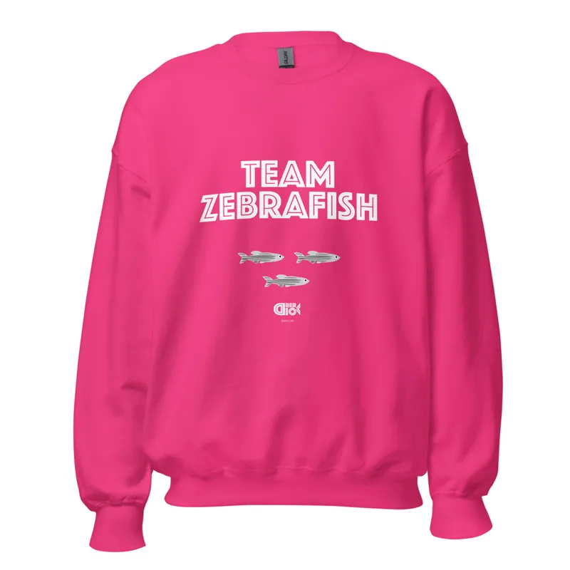 Team Zebrafish Unisex Sweatshirt in Heliconia