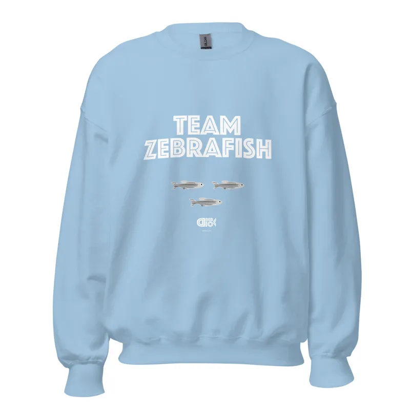 Team Zebrafish Unisex Sweatshirt in Light Blue