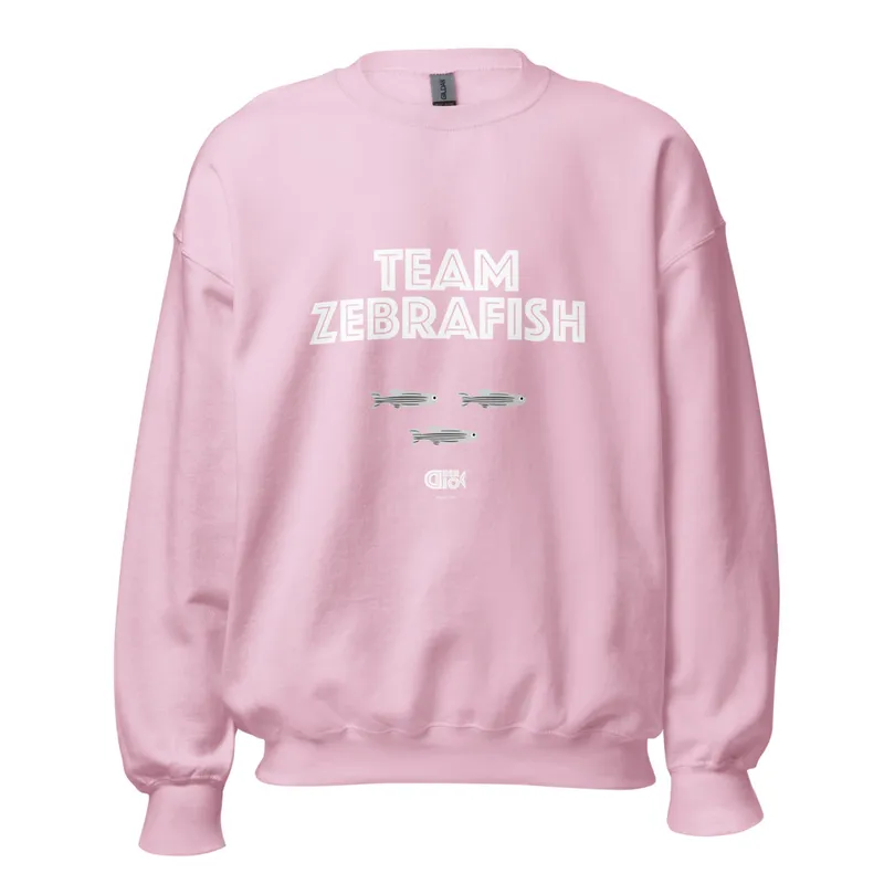Team Zebrafish Unisex Sweatshirt in Light Pink