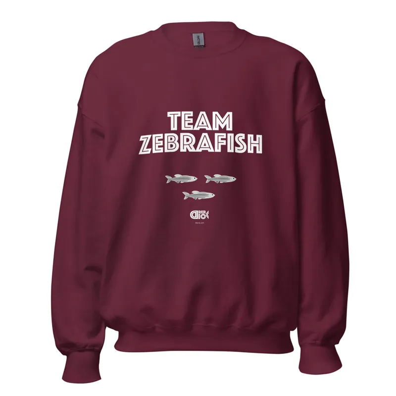 Team Zebrafish Unisex Sweatshirt in Maroon