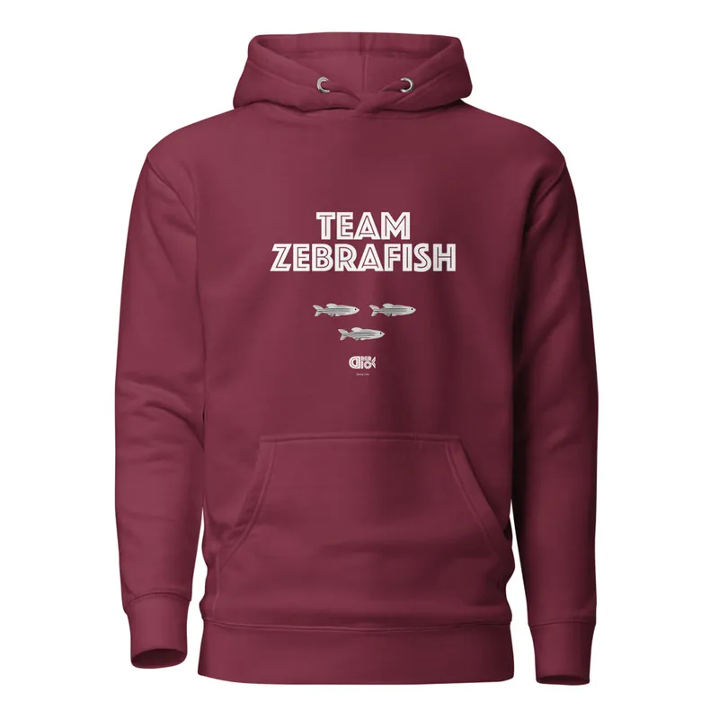 Team Zebrafish Unisex Hoodie in Maroon