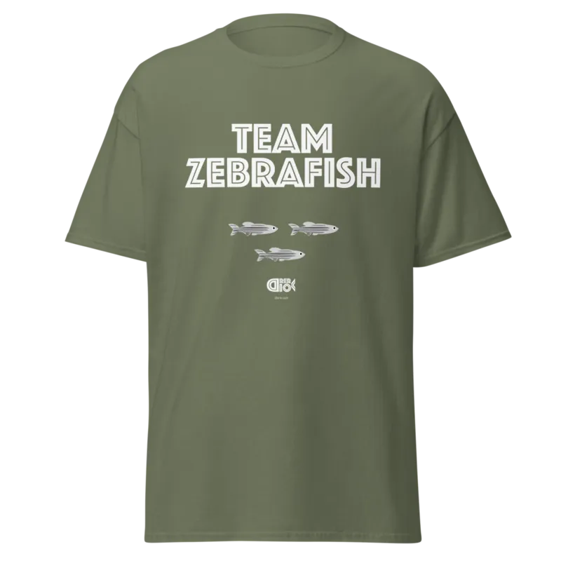 Team Zebrafish Unisex Classic Tee in Military Green