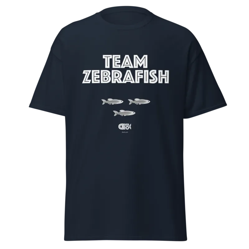 Team Zebrafish Unisex Classic Tee in Navy