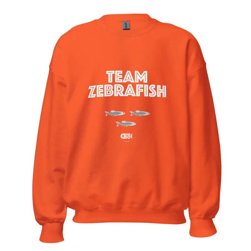 Team Zebrafish Unisex Sweatshirt in Orange