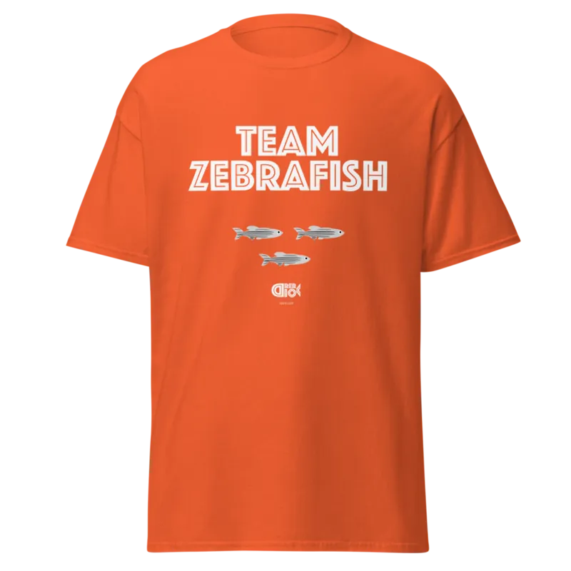 Team Zebrafish Unisex Classic Tee in Orange