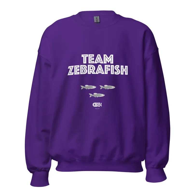 Team Zebrafish Unisex Sweatshirt in Purple
