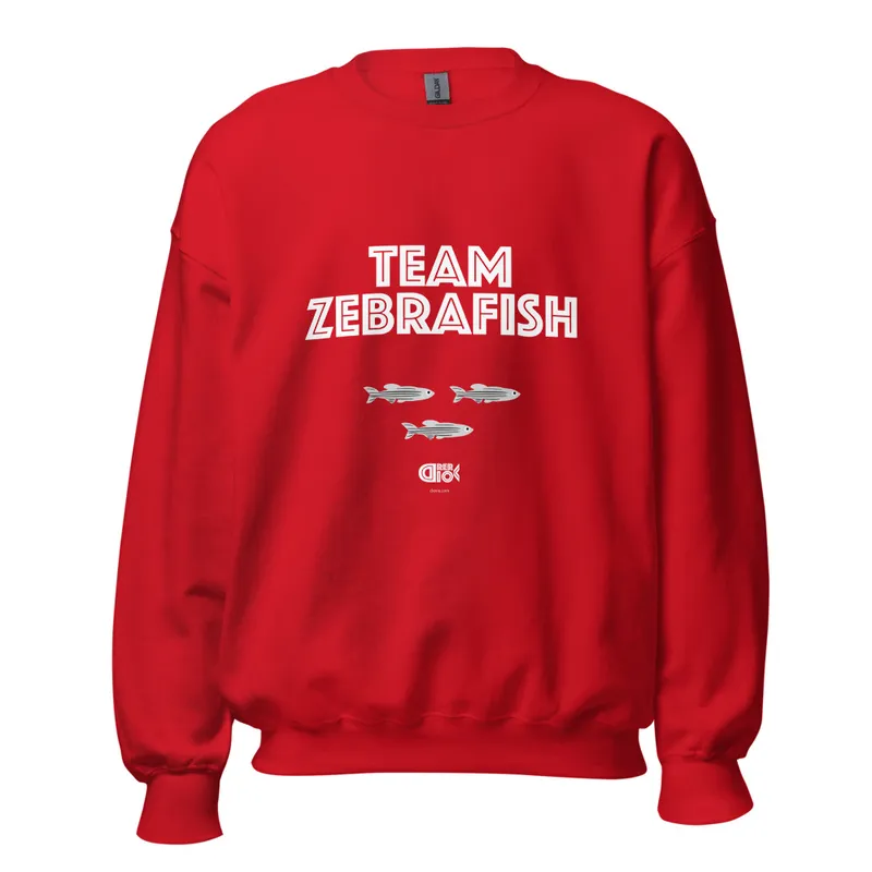 Team Zebrafish Unisex Sweatshirt in Red