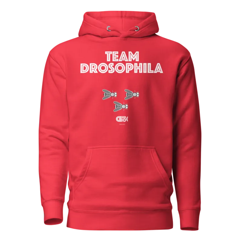 Team Drosophila Unisex Hoodie in Team Red