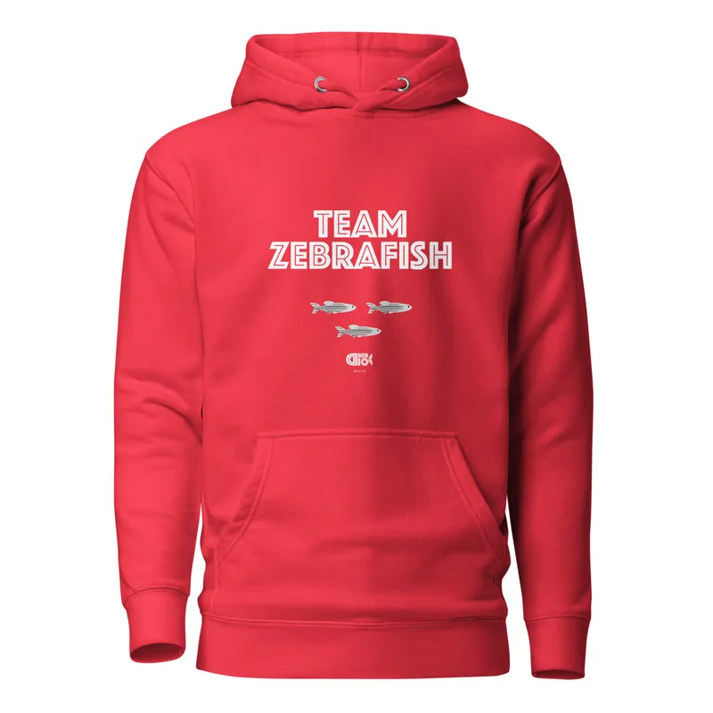 Team Zebrafish Unisex Hoodie in Team Red